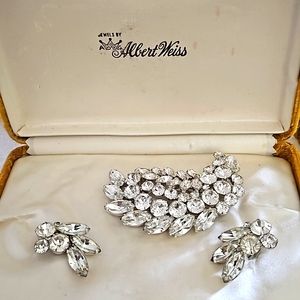 Vintage Albert Weiss Brooch & Earrings Set